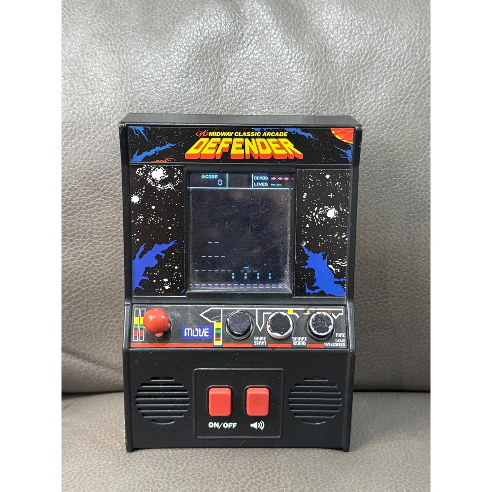 Basic Fun Midway Classic Arcade Defender Handheld Game Retro Mini‎ Cabinet 09601